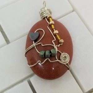 Wire-wrapped stone pendant