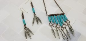 Boho Style necklace with earrings
