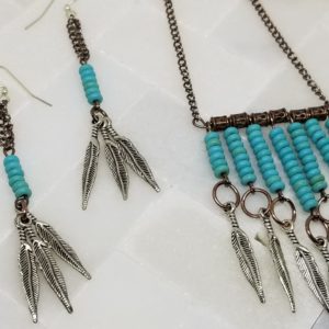 Boho Style necklace with earrings