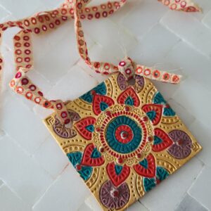 Mandala ornament- red, blue, gold