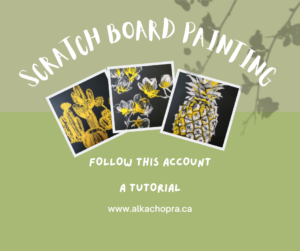 Scratch board painting